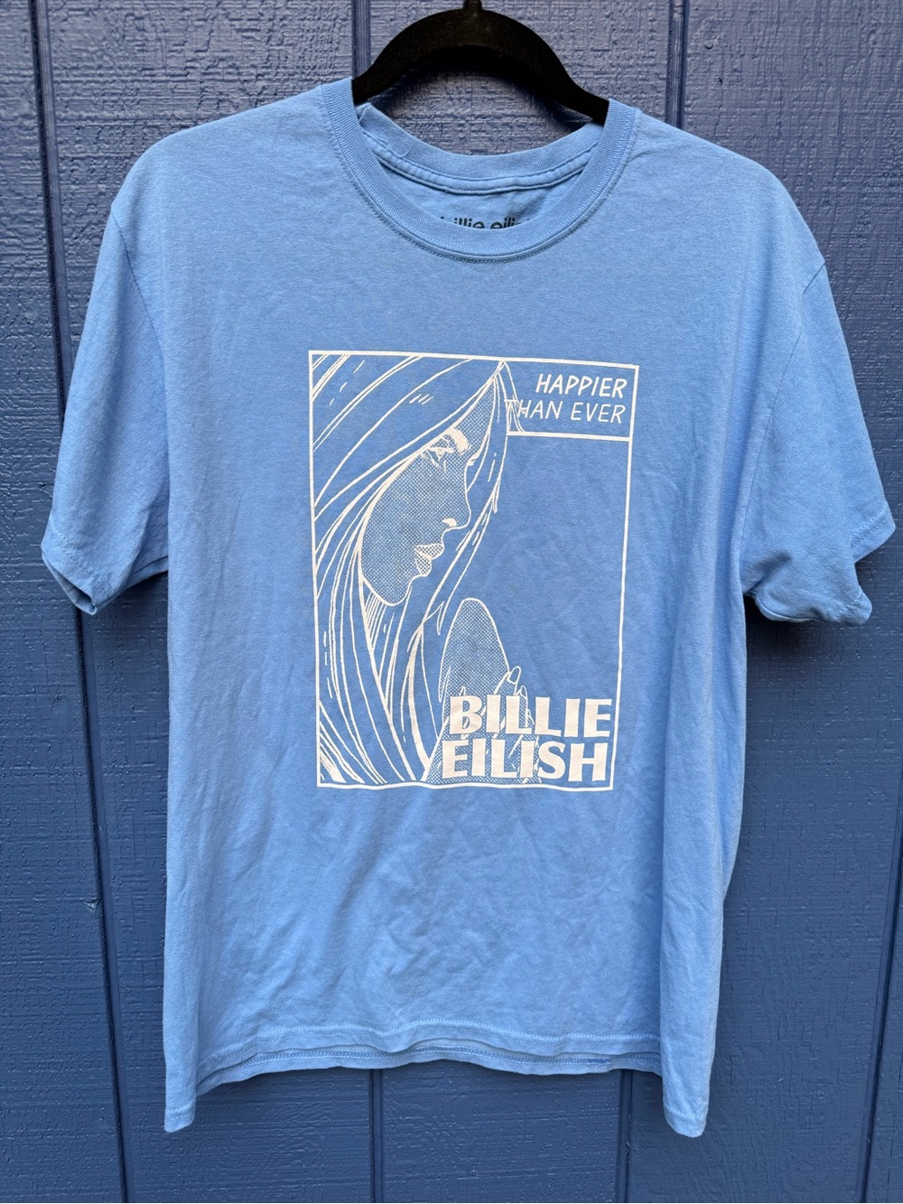 Billie Eilish "Happier Than Ever" Light Blue Graphic Tee